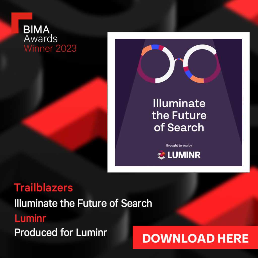 Luminr's BIMA Awards winning case study  "Illuminate the Future of Search"